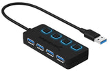 Sabrent HB-UM43 4-Port USB 3.0 Hub with Individual LED Power Switches