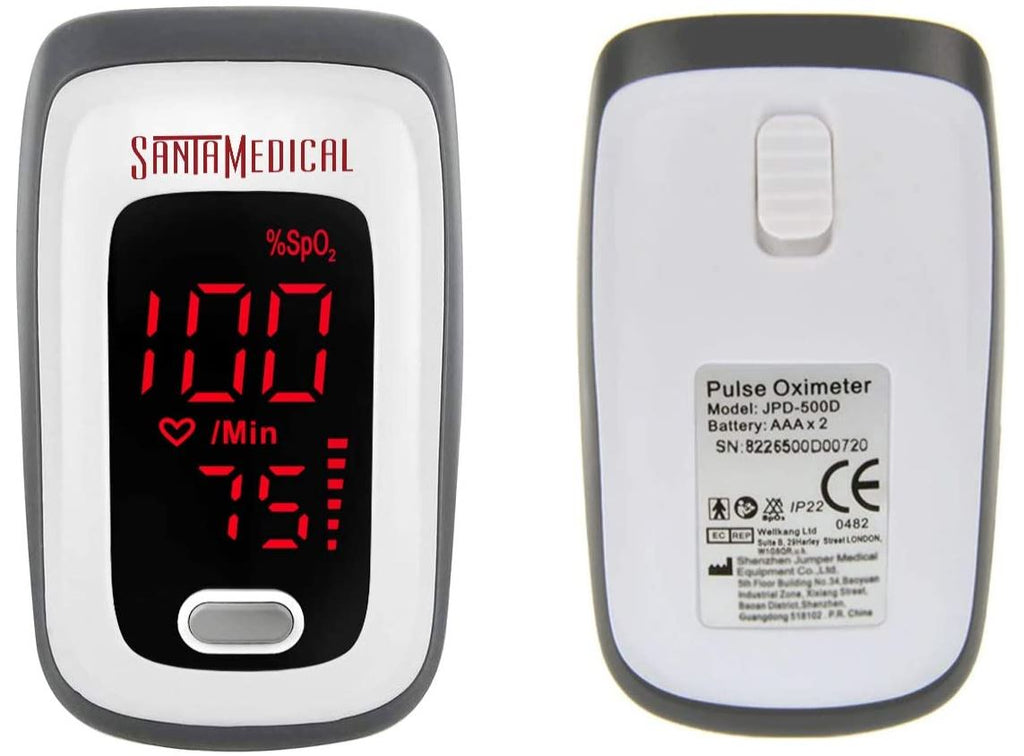 Santamedical JPD-500D Fingertip Pulse Oximeter Blood Oxygen Saturation Monitor with Case