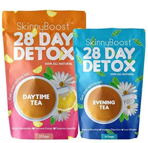SkinnyBoost 28 Day Detox Cleanse Tea Daytime Evening Tea Bags