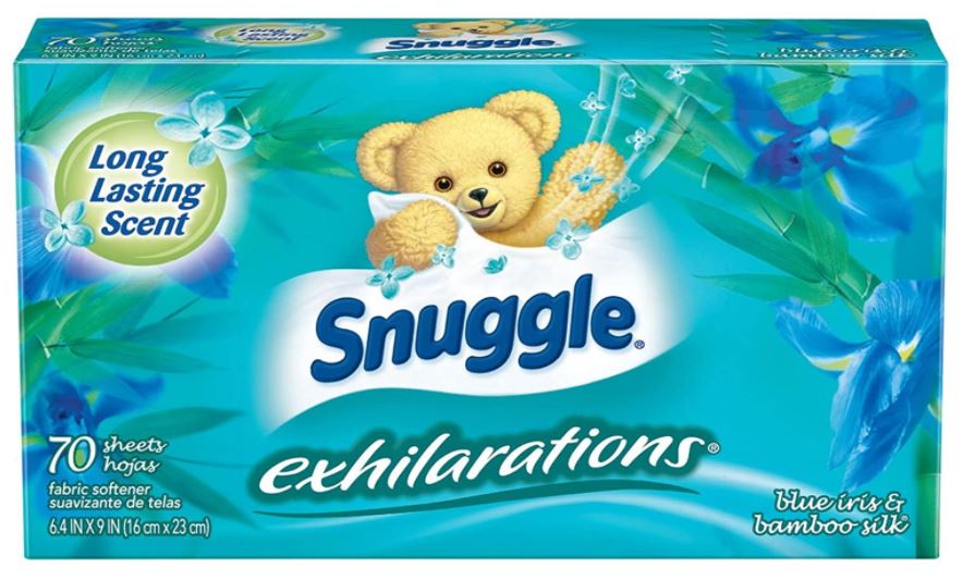 Snuggle 70-PC Blue Iris & Ocean Breeze Exhilarations Fabric Clothes Softener Dryer Sheets