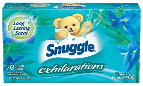 Snuggle 70-PC Blue Iris & Ocean Breeze Exhilarations Fabric Clothes Softener Dryer Sheets