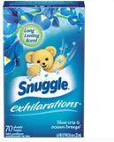 Snuggle 70-PC Blue Iris & Ocean Breeze Exhilarations Fabric Clothes Softener Dryer Sheets