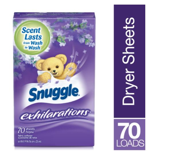 Snuggle 70-PC Lavender & Vanilla Orchid Exhilarations Fabric Clothes Softener Dryer Sheets