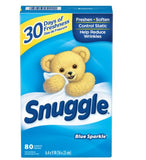 Snuggle 80-C Blue Sparkle Exhilarations Fabric Clothes Softener Dryer Sheets