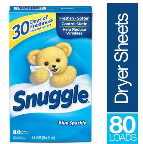 Snuggle 80-C Blue Sparkle Exhilarations Fabric Clothes Softener Dryer Sheets