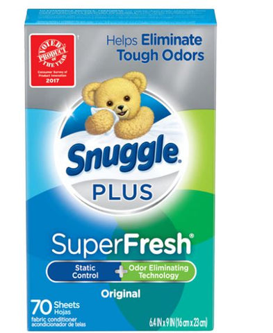 Snuggle Plus 70-PC SuperFresh Fabric Clothes Softener Dryer Sheets with Odor Eliminate