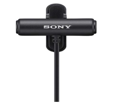 Sony ECMLV1 Compact Stereo Lapel Lavalier Omnidirectional Microphone Clip