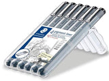 Staedtler 6-PC Pigment Liner Bonus Sketch Pen