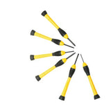 Stanley 66-052 6-PC Precision Screwdriver Screw Driver Set Black Yellow