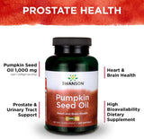 Swanson Pumpkin Seed Oil Omega 3 and 6 Prostate Support 1,000 mg 100 Caps