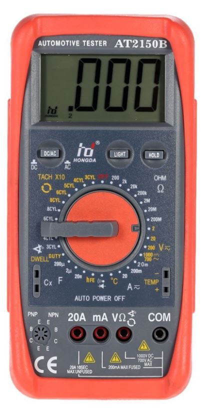 Tool-037 Digital Tachometer Meter Dwell Tester  Multimeter  AT2150B