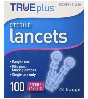 TruePlus Sterile Lancets 28 Gauge and 100 lancets