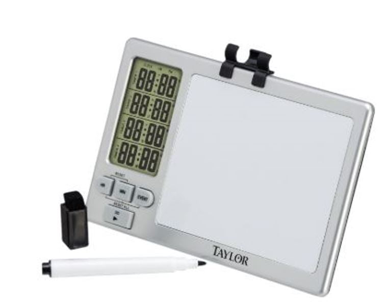 Taylor Precision Four-Event Kitchen Digital Timer with Whiteboard Large