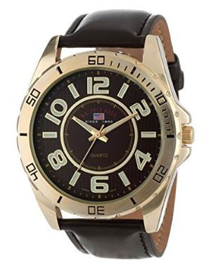 US Polo Assn US5160 Men Analog Digital Watch Brown Synthetic Leather