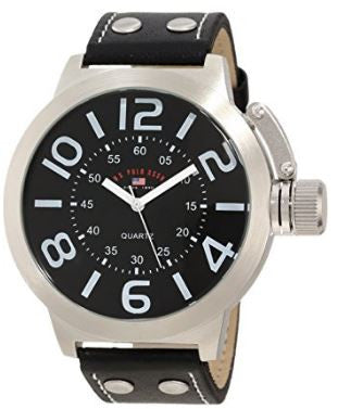 US Polo Assn US5207 Men Analog Digital Watch Silver-Tone Leather