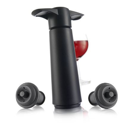 Vacu Vin Wine Saver Dispenser Pump Vacuum Bottle 2 Stoppers Cap