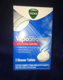 Vicks 3-PC VapoShower Soothing Vapors Steam Aromatherapy Eucalyptus & Menthol Bomb Tablets