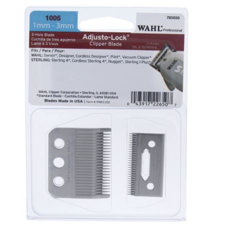 Wahl 1005 Adjusto-Lock 3-Hole Clipper Blade for Designer Senior Vacuum Pilot